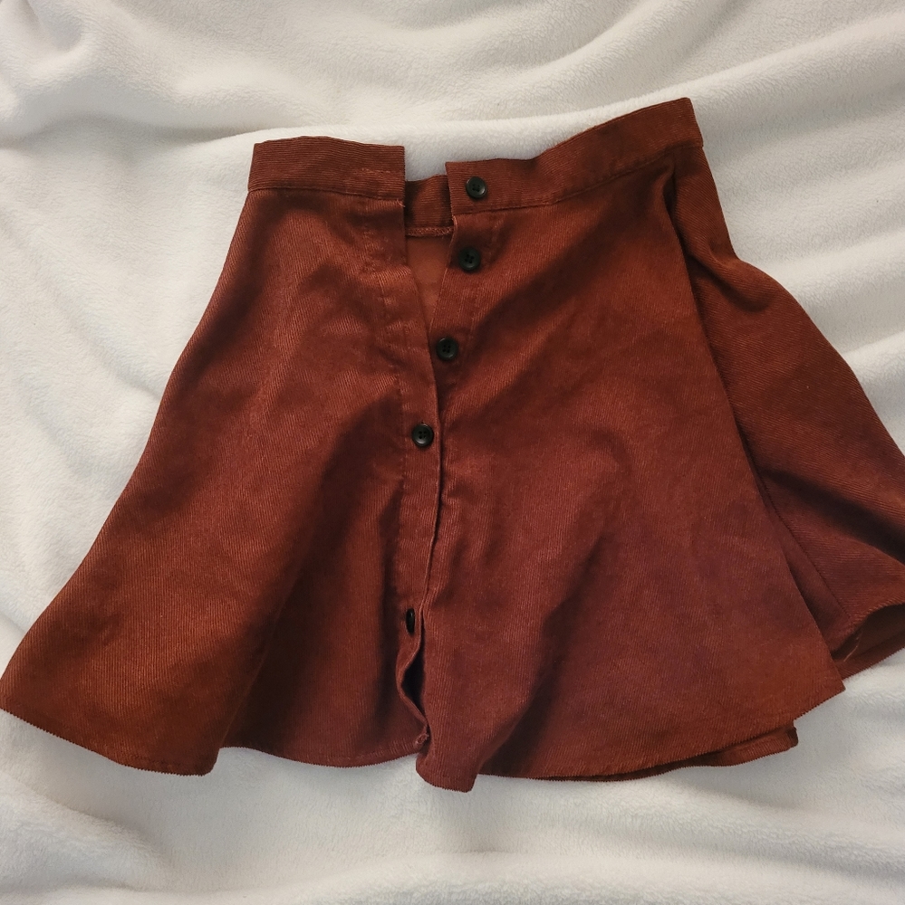 Brown velvet Shein skirt